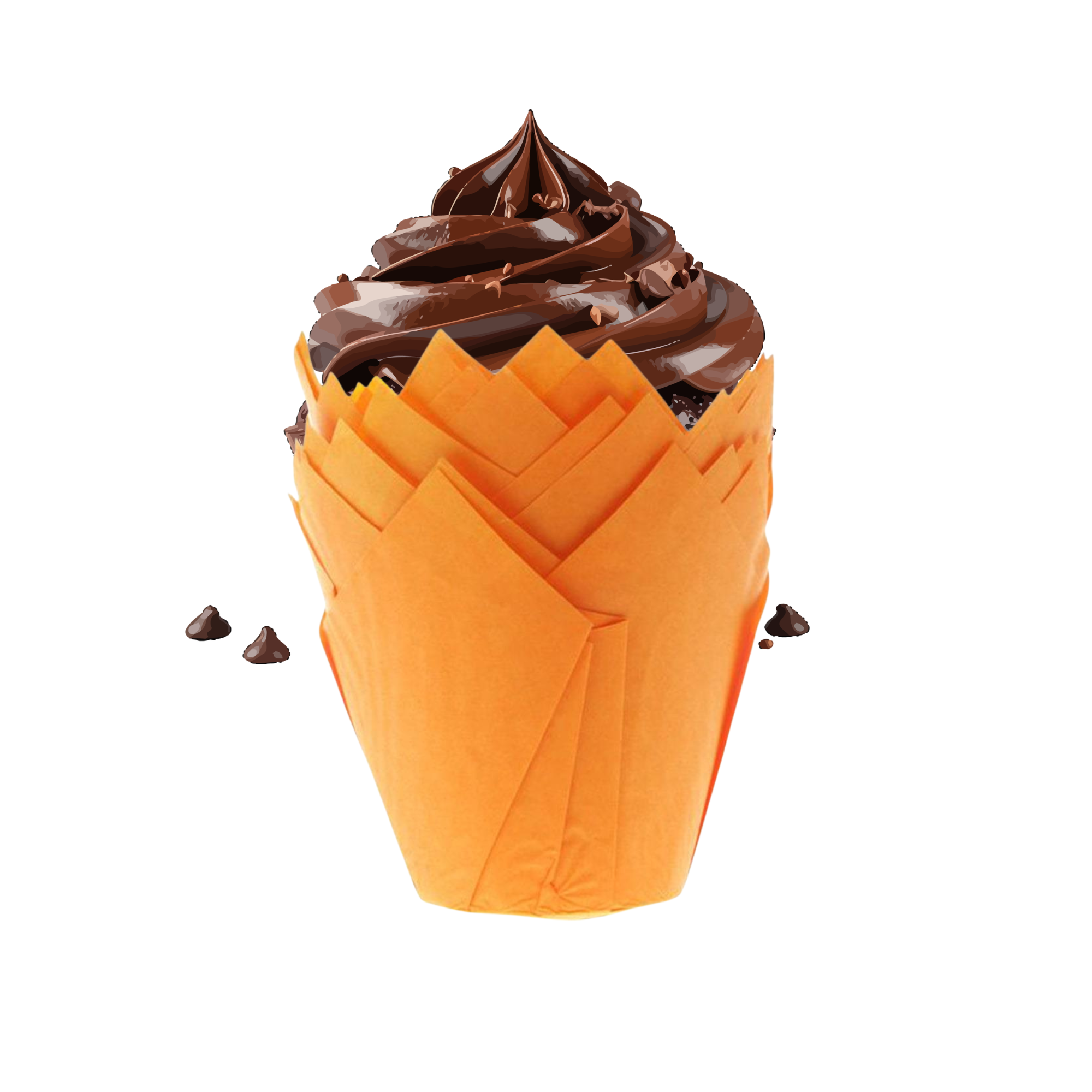 Forma Papel Cupcake Laranja
